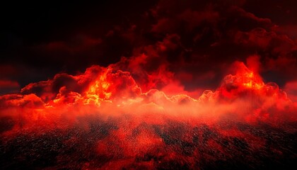 A Fiery Toned Red Sky And Abstract Black And Red Background With Smoke And Flame Effects Wide Banner For Design Generative Ai
