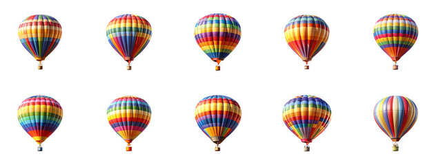 Collection of Air balloon isolated on transparent background