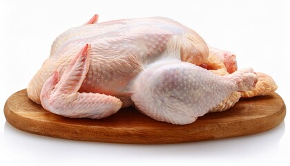 Whole Raw Chicken With White Background