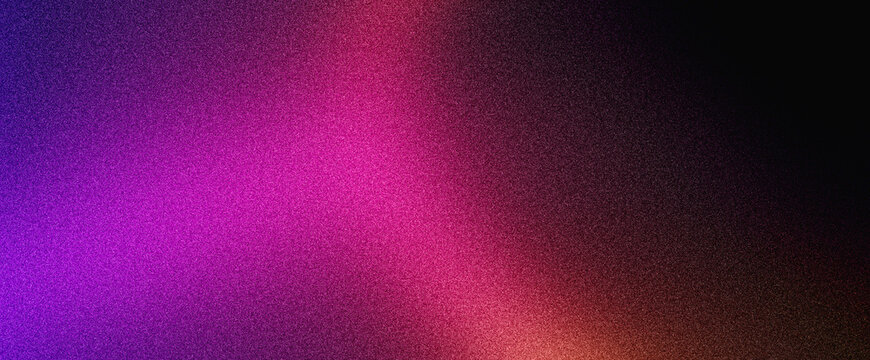 Magenta pink purple red grainy background, noise texture abstract glowing gradient shape, black banner poster header wallpaper backdrop design