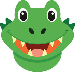 Fototapeta premium Grinning Crocodile Vector Illustration Wide Mouth