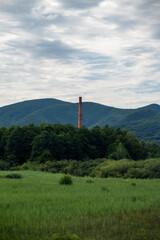 Abandoned industrial chimney, Lika region, Croatia