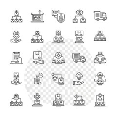 Fototapeta premium Set of modern business and technology icons for professional use