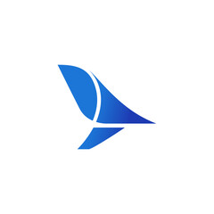 air plane logo icon abstract arrow with the shape of a Jet Airplane Tail icon