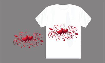 Creative modern and clean valentine T shiirt design template.