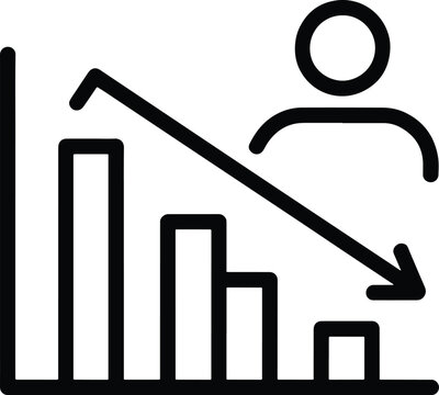 Declining trend with person icon indicating layoffs
