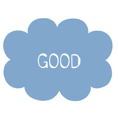 文字が書かれた青色の吹き出し　GOOD