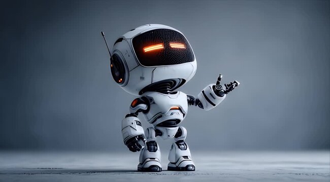 LuminaBot Mini: Compact AI Robot with Neon Eyes and Interactive Greeting