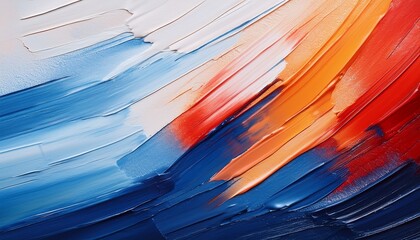 Textura Abstrata Com Pinceladas Vibrantes E Diagonais Em Tons De Azul Marinho Laranja E Vermelho Sobre Fundo Claro