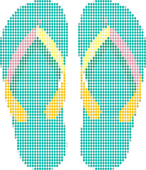 Fototapeta premium Summer Flip Flops Pixel Art