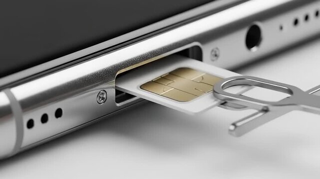 Inserting SIM Card into Smartphone A CloseUp Look at Technology in Action.