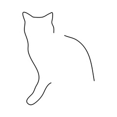 a black and white cat outline on a white background