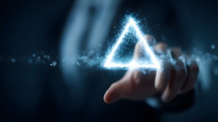 Illuminated Triangle Symbolizing Technology and Innovation in a Digital World.