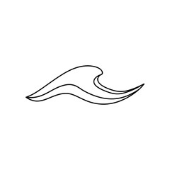 Obraz premium Minimalist single continuous line drawing of an ocean wave.