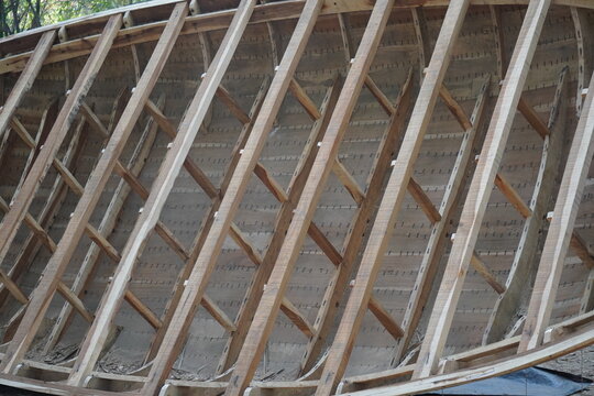 Wooden Boat Frame Showing Traditional Craftsmanship