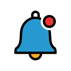 Obraz premium Notification Bell Icon with Red Alert Dot.
