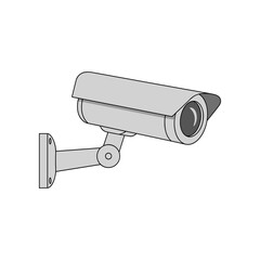 Security camera mounted on wall for surveillance and monitoring purposes.