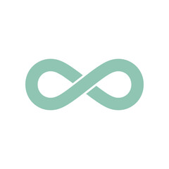Simple teal infinity symbol representing endlessness and eternity.