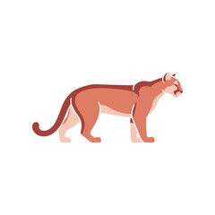 Obraz premium Stylized Illustration of a Cougar Standing Proudly.