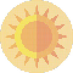 Bright Sun Pixel Art Design