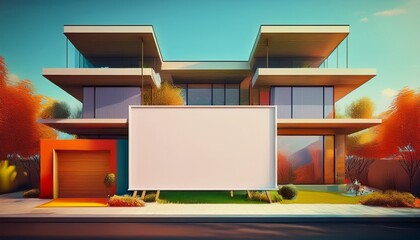 creative housing concept with blank canvas