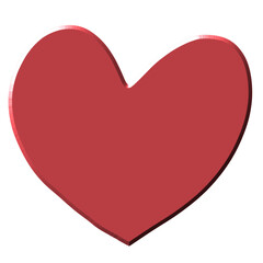 Red 3D Heart Illustration with Soft Rounded Shape