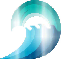 Blue Pixel Wave Design