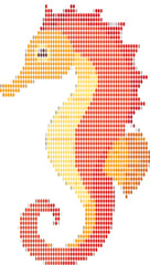 Simple Seahorse Pixel Design