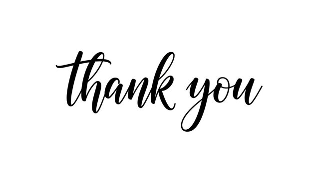 Cursive thank you message.
