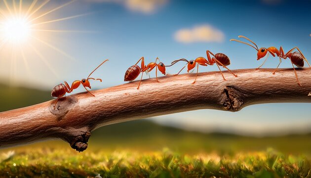 ants on branch