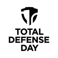 Total Defense Day typography vector Design