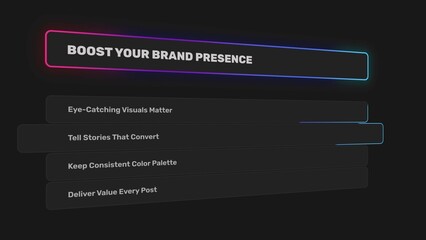 Neon Dark Mode Question Answer List Glow Title