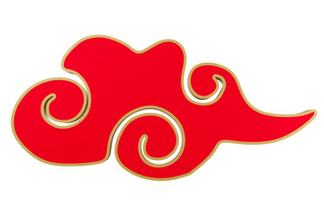 Decorative red Clouds with Golden Swirls