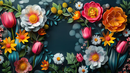 Text Mother's Day greeting with delicate white and pink flowers arranged around text. Soft tones floral details create tender loving atmosphere.