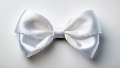 White Bow Isolated On White Background