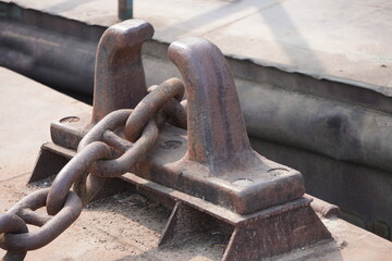 Rusty Anchor Chain Closeup