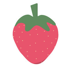Cute Strawberry Fruit Icon. 
