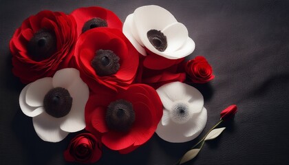 Dark Red And White Organic Remembrance Sunday