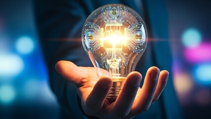 Holding a digital light bulb