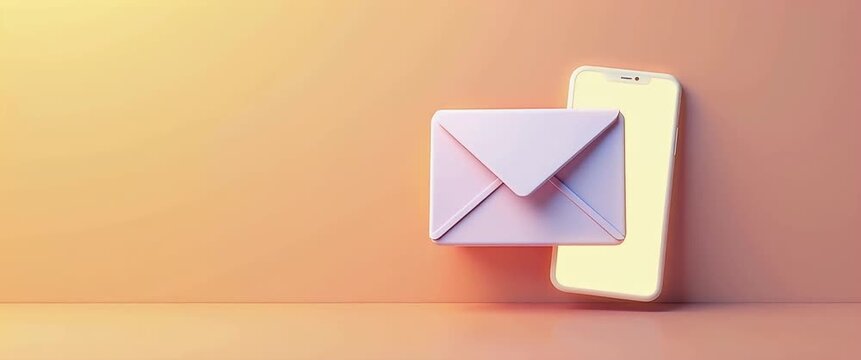 Photo realistic as Customer application symbol with copy space for email newsletters concept as A modern customer application symbol with ample copy space perfect for email newsletters and digital com