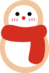 cute snowman cookies biscuit vector cartoon illustration