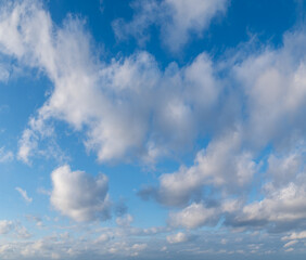 Blue Sky With Motion-Blurred White Clouds