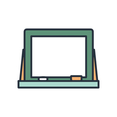 Green Chalkboard with Whiteboard Surface and Accessories.