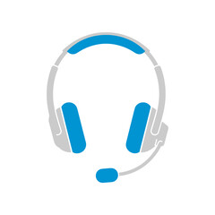 Headphones with Microphone Icon for Communication and Support.