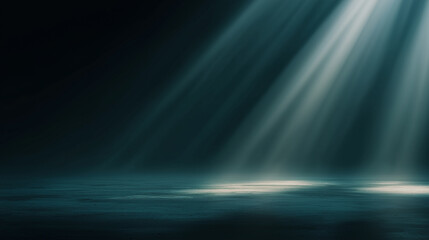 Minimal abstract panoramic background with soft light beams and atmospheric haze, cinematic depth, elegant professional style