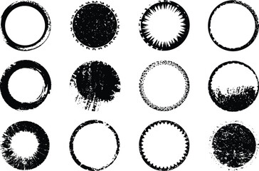 Bold Grunge Brush Paint Silhouette with Distorted Texture