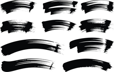 Bold Grunge Brush Paint Silhouette with Distorted Texture