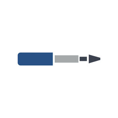Simple Blue and Gray Stylized Screwdriver Icon.