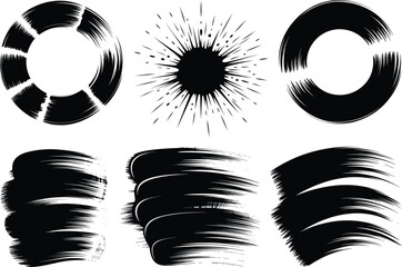 Distorted Grunge Brush Silhouette with Rough Paint Texture