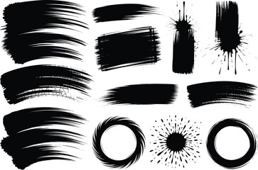 Grunge Brush Paint Silhouette Texture &ndash; Distressed Abstract Brush Stroke